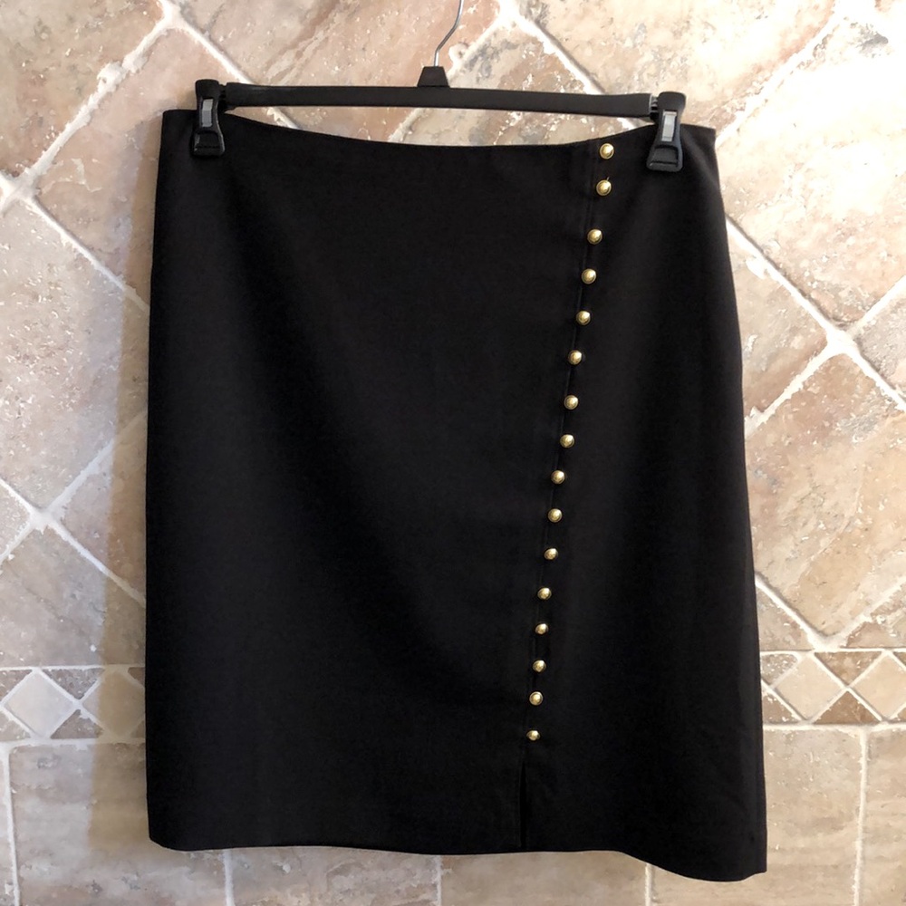 Never worn size 16 Talbots Black Skirt with decorative gold buttons
